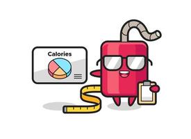 Illustration of dynamite mascot as a dietitian vector