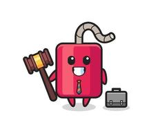 Illustration of dynamite mascot as a lawyer vector