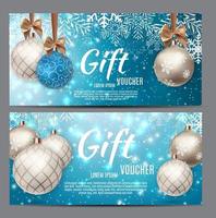 Christmas and New Year Gift Voucher, Discount Coupon Template vector