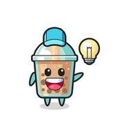 bubble tea character cartoon getting the idea vector