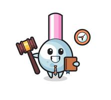 Mascot cartoon of cotton bud as a judge vector