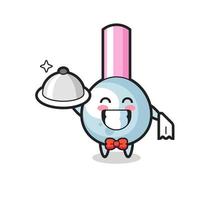 Character mascot of cotton bud as a waiters vector