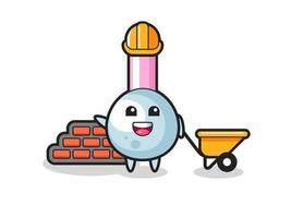 Cartoon character of cotton bud as a builder vector