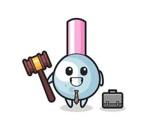 Illustration of cotton bud mascot as a lawyer vector