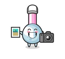 Character Illustration of cotton bud as a photographer vector