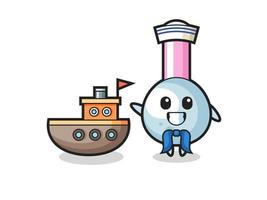 mascota de personaje de bastoncillo de algodón como un marinero vector