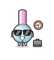 Cartoon mascot of cotton bud as a businessman vector