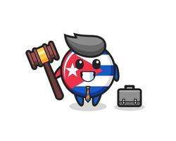 Illustration of cuba flag badge mascot as a lawyer vector