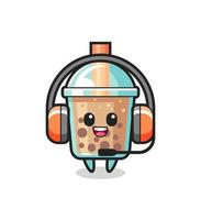 Cartoon mascot of bubble tea as a customer service vector