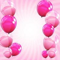 Pink Glossy Balloons Background Vector Illustration