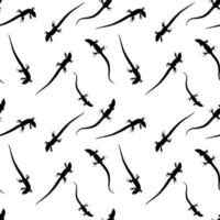 Silhouette of lizard that creeps. Seamless pattern. vector