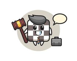 Illustration of chess board mascot as a lawyer vector