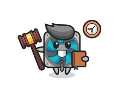 Mascot cartoon of computer fan as a judge vector