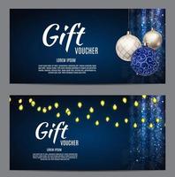 Christmas and New Year Gift Voucher, Discount Coupon Template vector