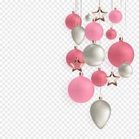 3d Christmas balls for holiday new year design vector