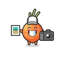 Character Illustration of carrot as a photographer vector