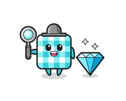 Illustration of checkered tablecloth character with a diamond vector