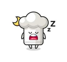 chef hat character illustration sleeping at night vector