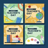 Teacher's Day Social Media Post Template vector