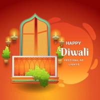 Diwali Festival of Lights Background vector