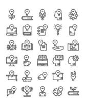 set of simple line knowledge education icons vector