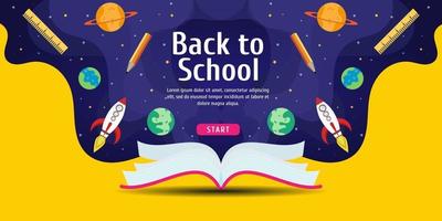 Back to school background with space design vector