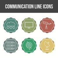 Unique Communication Line Vector Icon Set