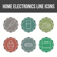 Unique Home Electronics Line Icon Set vector