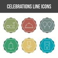 6 Celebration Vector Icon Set