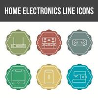 Unique Home Electronics Line Icon Set vector