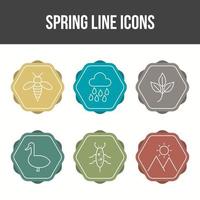 conjunto de iconos de vector de primavera único