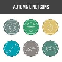 conjunto de iconos de vector de otoño único