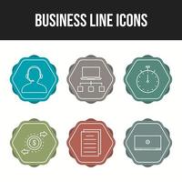 6 Beautiful Business Line vector icon set