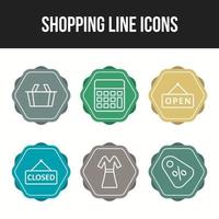 conjunto de iconos únicos de iconos de línea de compras vector