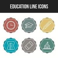 Unique icon set of eduation line icons vector