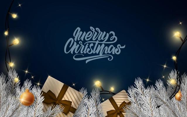 Merry Christmas lettering banner