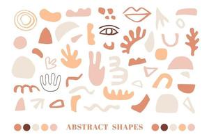 Modern Natural Abstractions elements set. Collage with organic shapes vector