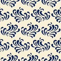 Ocean waves seamless pattern, classic blue color vector