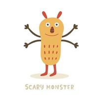 Cute Halloween Monster character, isolated on white vector