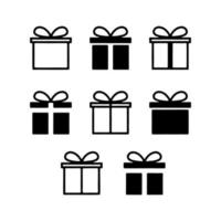Gift box. Gift box with ribbon. Christmas gifts vector icons, isolated