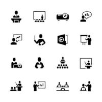 simple conjunto de iconos vectoriales relacionados con la presentación de negocios.