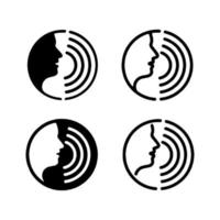 icono de comando de voz con ondas sonoras, ilustración vectorial