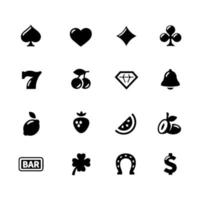 Simple Set of Slot Machine Related Vector Icons.
