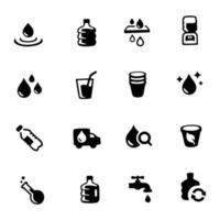 simple conjunto de iconos vectoriales relacionados con el agua para su diseño.
