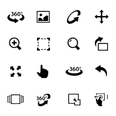 Simple 360 VR Icons Set