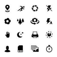 conjunto simple de iconos vectoriales relacionados con el modo de foto