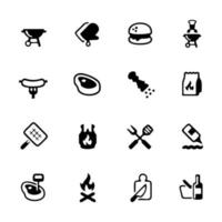simple conjunto de iconos vectoriales relacionados con la barbacoa.