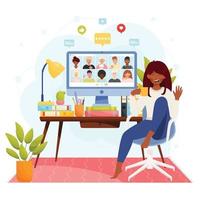 Home office remote work concept vector