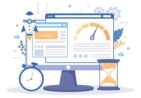 Website Loading Speed Optimization Vector Illustration