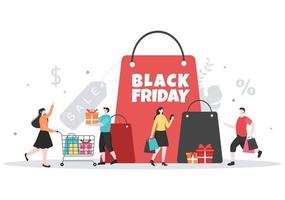 Black Friday Give Big Discount Sale Vector